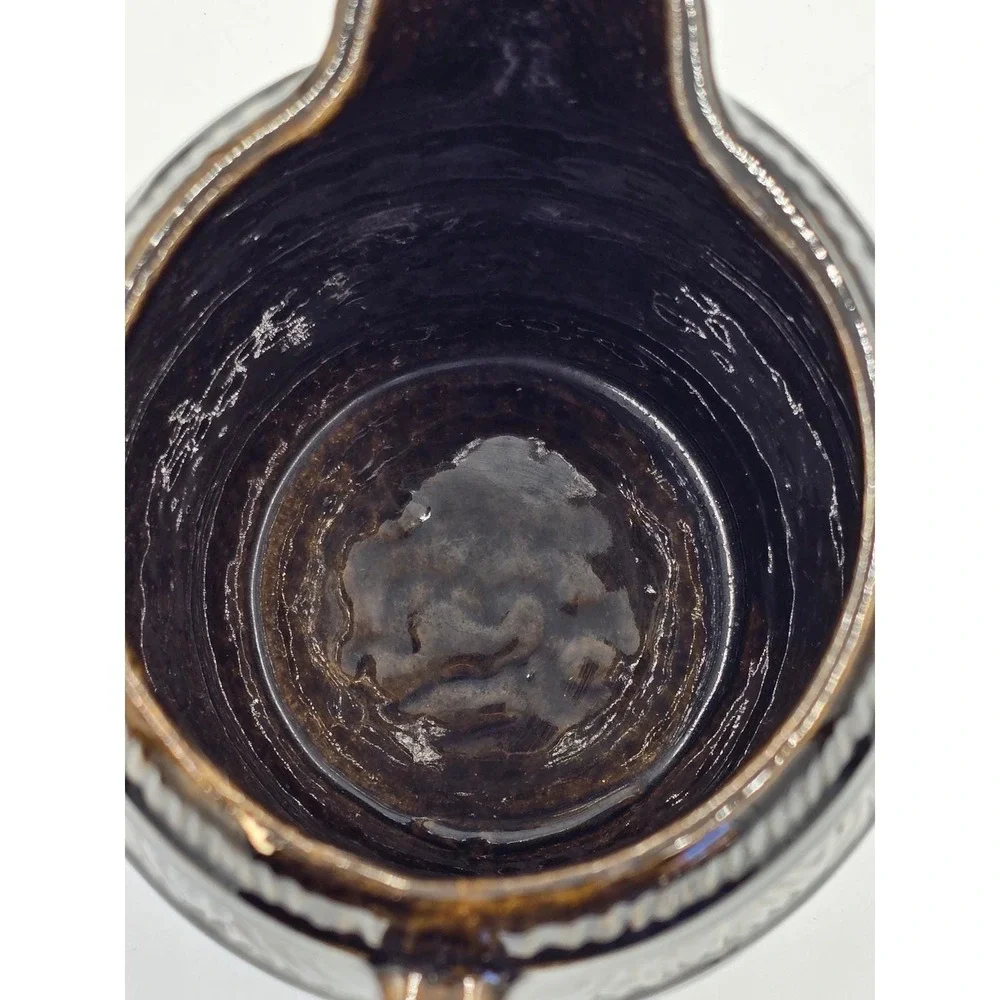 RARE Robinson Ransbottom Brown‎ Barrel Pitcher Roseville RRP Co Pottery USA Made